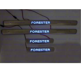 Накладки на пороги с подсветкой Forester 2008 (SF-P03)
