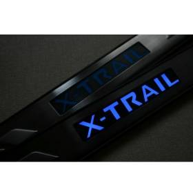Накладки на пороги с подсветкой Nissan X-Trail (NX-P02)